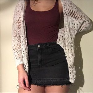 Crocheted white cardigan